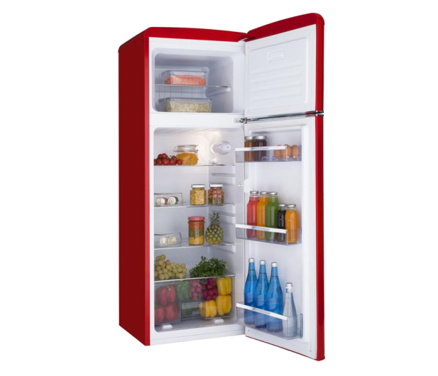 Lodówka Amica KGC15630R 144cm Czerwona Retro SlimSize Górny Zamrażalnik 206L - 523476 - zdjęcie 3